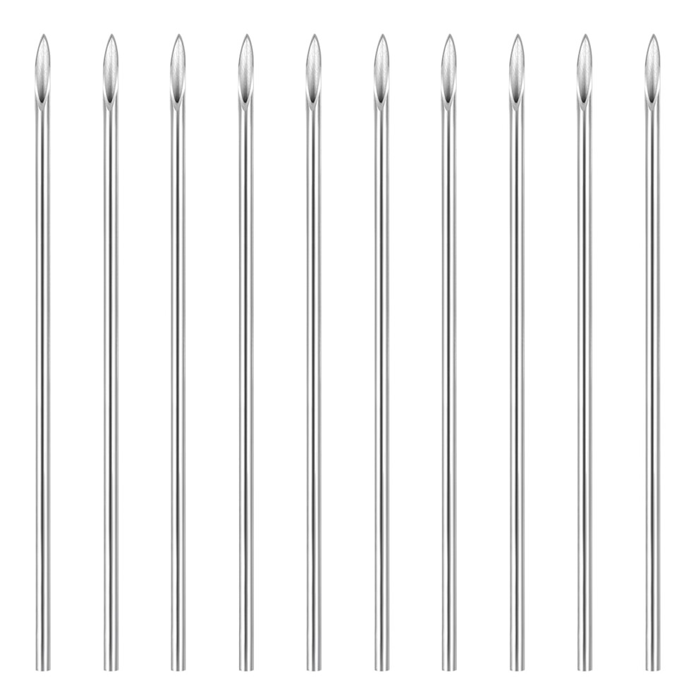 FOMIYES Supvox 10PCS 16G Body Piercing Needles Disposable Stainless Steel Needles Ear Nose Navel Lip Piercing Needles