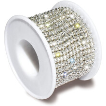 rol van 10 meter, 3 mm kristallen strass steentjes kettingversiering voor naaien, knutselen, doe-het-zelf sieradendecoratie, zilverkleurige