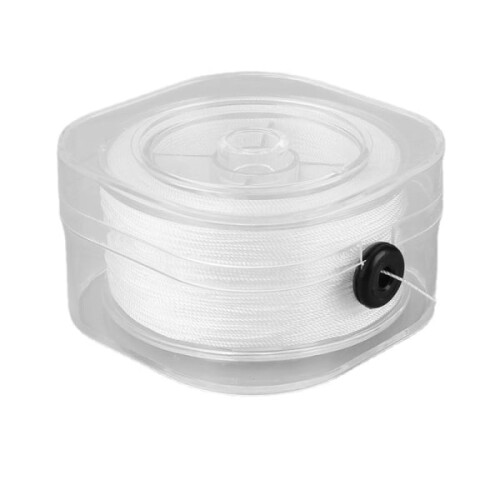 Snáithe péarla 0.8mm, sreang mharthanach, snáithe péarla, bán, 70 méadar/rolla, le haghaidh bráisléid seodra, snáithe péarla