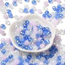 60g Mărgele de sticlă fațetate Rondelle Albastru regal 8x6mm Gaură: 1mm aproximativ 145 buc/60g