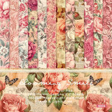 Tnobhg1Set Floral Scrapbook Papierpackung Doppelseitiger Karton Reichhaltiges Blumenmuster DIY Bastelarbeiten Handgemachte Alben Hintergrundpapier