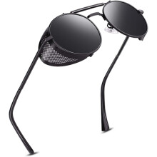 Ochelari de soare polarizați Steampunk retro rotunzi MTS3