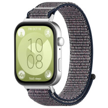 Bracelet de montre en nylon compatible avec Huawei Fit3, bleu marine