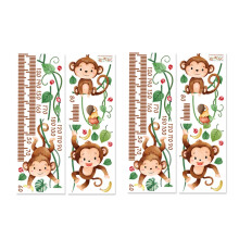 Summer Clearance! Zeceouar Monkey Height Sticker Set of 2, compatible with children's room & kindergarten wall decor