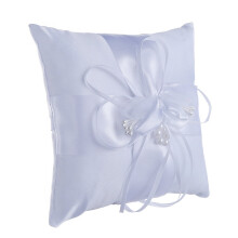Eease Decorative Pillows 15cm x 15cm Pearl Flower Fabric Ring Bearer Pillow, Soft Touching Feel