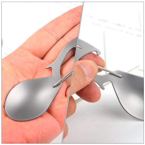 Spork Bottle Opener Wine Backpack Tableware Travel Titanium 1