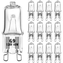 Ampoules halogènes G9, 2 broches, 120 V, 40 W, dimmables, type T4JCD, blanc chaud, longue durée de vie, compatibles avec les lustres, les fours à