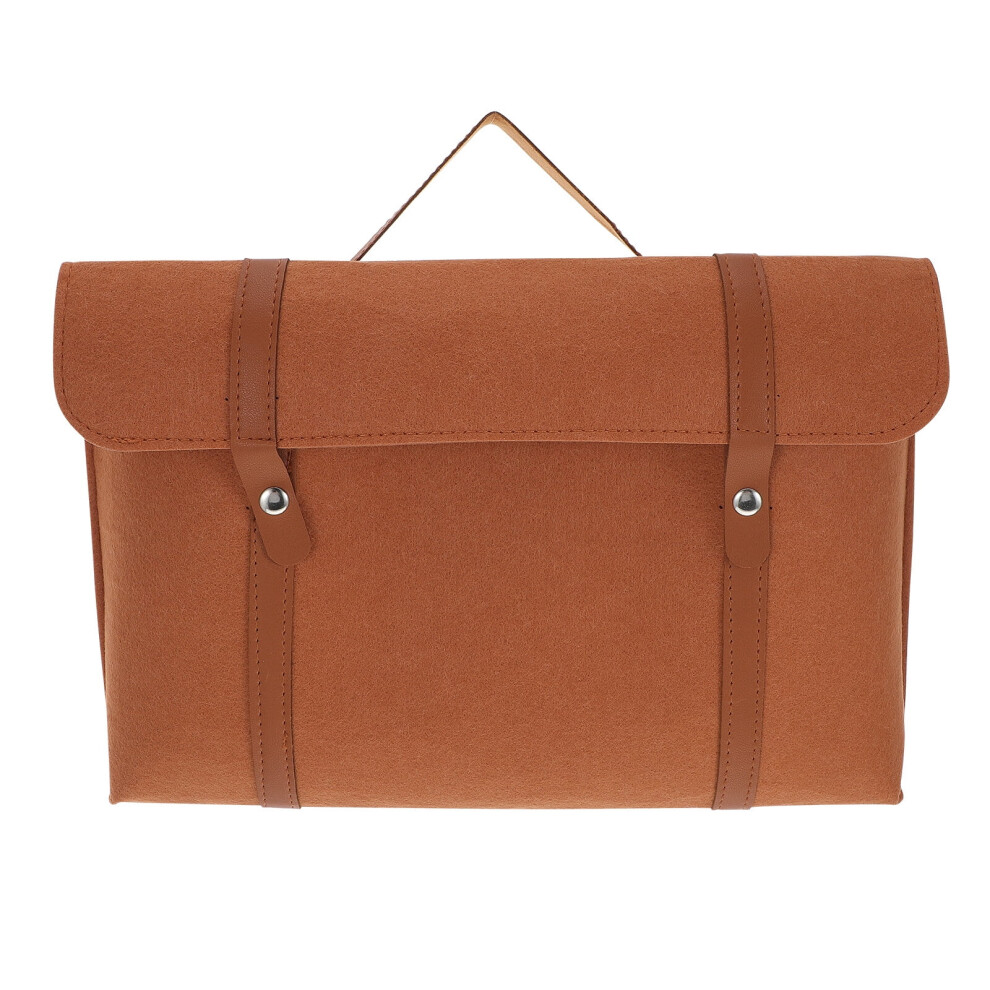 1Pc 15 Inch Laptop Handbag Simple Felt Laptop Protective Portable Laptop Bag Briefcase (Brown) Brown 9423501732354