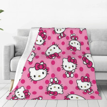 Couverture Hello Kitty légère et confortable pour canapé et lit, en flanelle polaire microfibre ultra douce, idéale pour les voyages et toutes