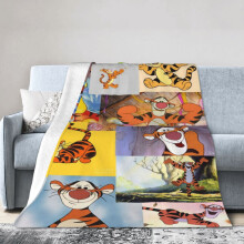 Couvertures Tigrou en peluche pour voyage, chambre, salon, canapé, bureau