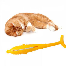 Prettyui Katt Hundleksak Tandborste Fiskformad Silikon Tandrengöring Molarstav Husdjur Katt Hundleksak Tandborste Rengöringsverktyg