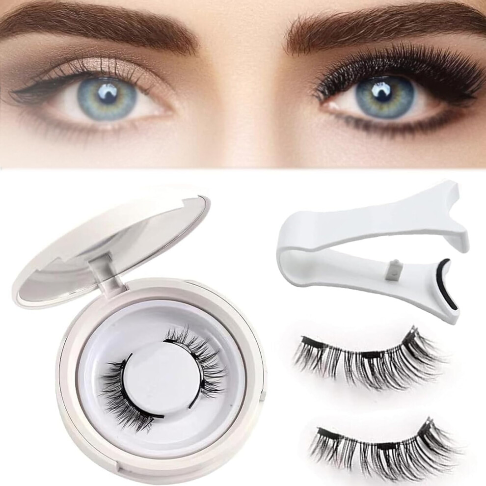 Icerostma Magnetic Eyelashes Kit with Applicator, Reusable Magnetic Lashes Compatible with Giani, No Glue or Liner Needed