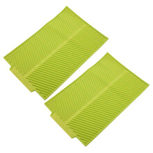 2 alfombrillas de silicona plegables para secar platos, alfombrilla de drenaje rectangular resistente al calor, color verde.