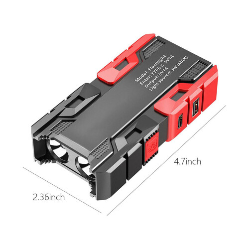 Φακός με ισχυρό φως, επαναφορτιζόμενος USB, μίνι φορητός πολυλειτουργικός φακός LED 2