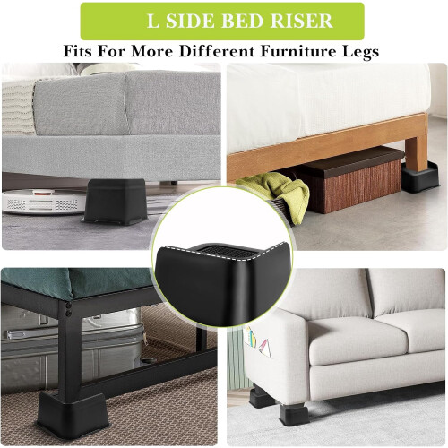 Elevadores de cama de 1 a 8 polegadas, resistentes, suportam até 6000 libras, elevadores de móveis extragrandes para sofá, mesa e cadeira, 2