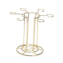 Wine Glass Rack Metal Stemware Holder Golden SemiCircle Countertop Organizer for Home Bar