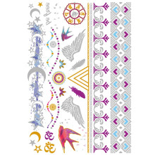 7 Sheets Waterproof Temporary Tattoos Large Black Feather Design Body Art Stickers 14.8x21cm