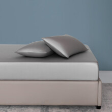 Satin Fitted Bed Sheet 200x220cm Deep Pocket 30cm Silky Soft Breathable for King Bed
