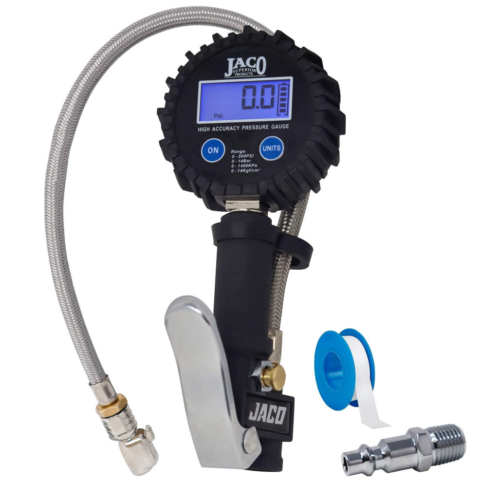 Jaco Flowpro Digital Tyre Inflator Gauge - 200 Psi/14 Bar 642213215804
