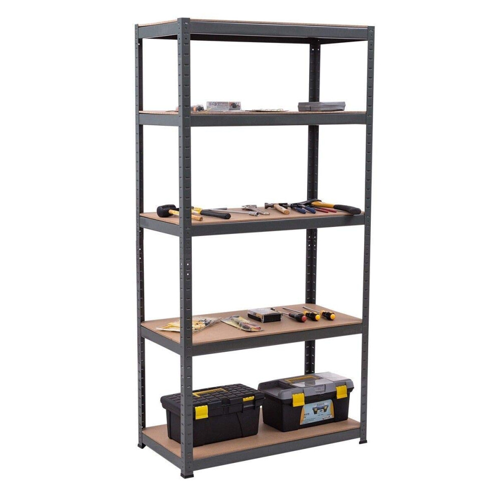 Black 5 Tier 175Kg Max Load Per Shelf 180Cm X 90Cm X 40Cm, 875Kg Capacity Garage Shed Storage Shelving Unit Heavy Duty For Workshop, Shed, Office, 5 664111394108