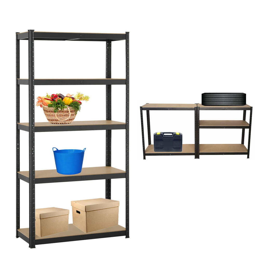Photos - Other Furniture 150cm x 70cm x 30cm Heavy Duty Shelving Unit Black 5 Tier 875KG Capacity Garage Shed Storage Racking Shelf Unit Flexible Ass