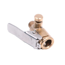 Tiardey Brass Tyre Valve Air Pump Clip, Air Pump Thread Nozzle Adapter, Open End Tire Inflator Valve Connector with Pressure relief valve(8mm)