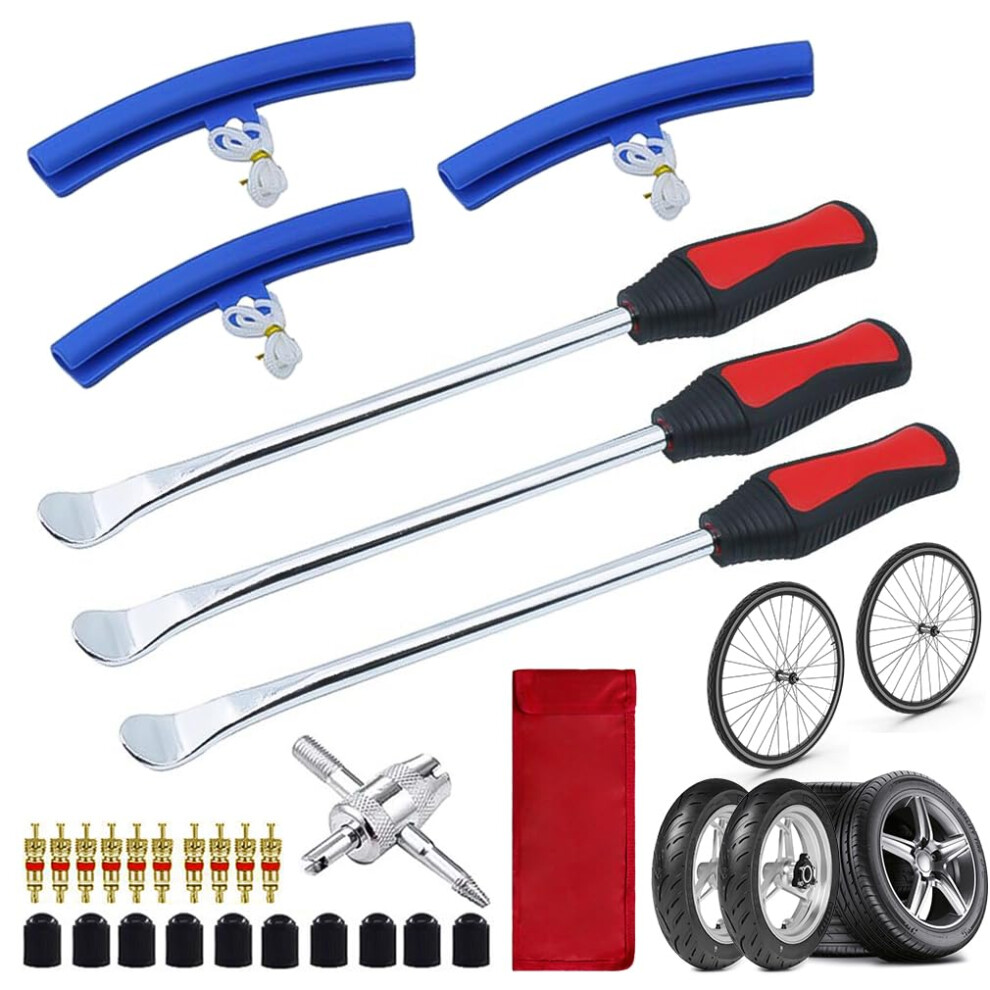 Photos - Car Service Station Equipment 30 cm Motorcycle Tyre Levers Metal Spoons Pry Bars Curved Tire Iron Manual Tyre Changer Bead Breaker Removal Repair Tool Kit