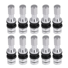 10Pcs TR43E Tyre Valve Stems,Car Truck Motorcycle Tubeless Tire Tyre Metal Valve Stems with Dust Cap