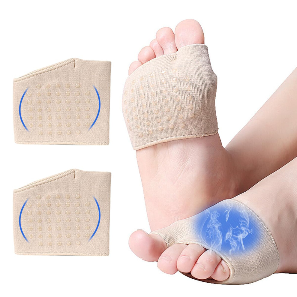 Garegce Beige Metatarsal Pads For Women And Men, Ball Of Foot Cushion Pads For Pain Relief, Soft Sweat Pads For Forefoot (, Large)
