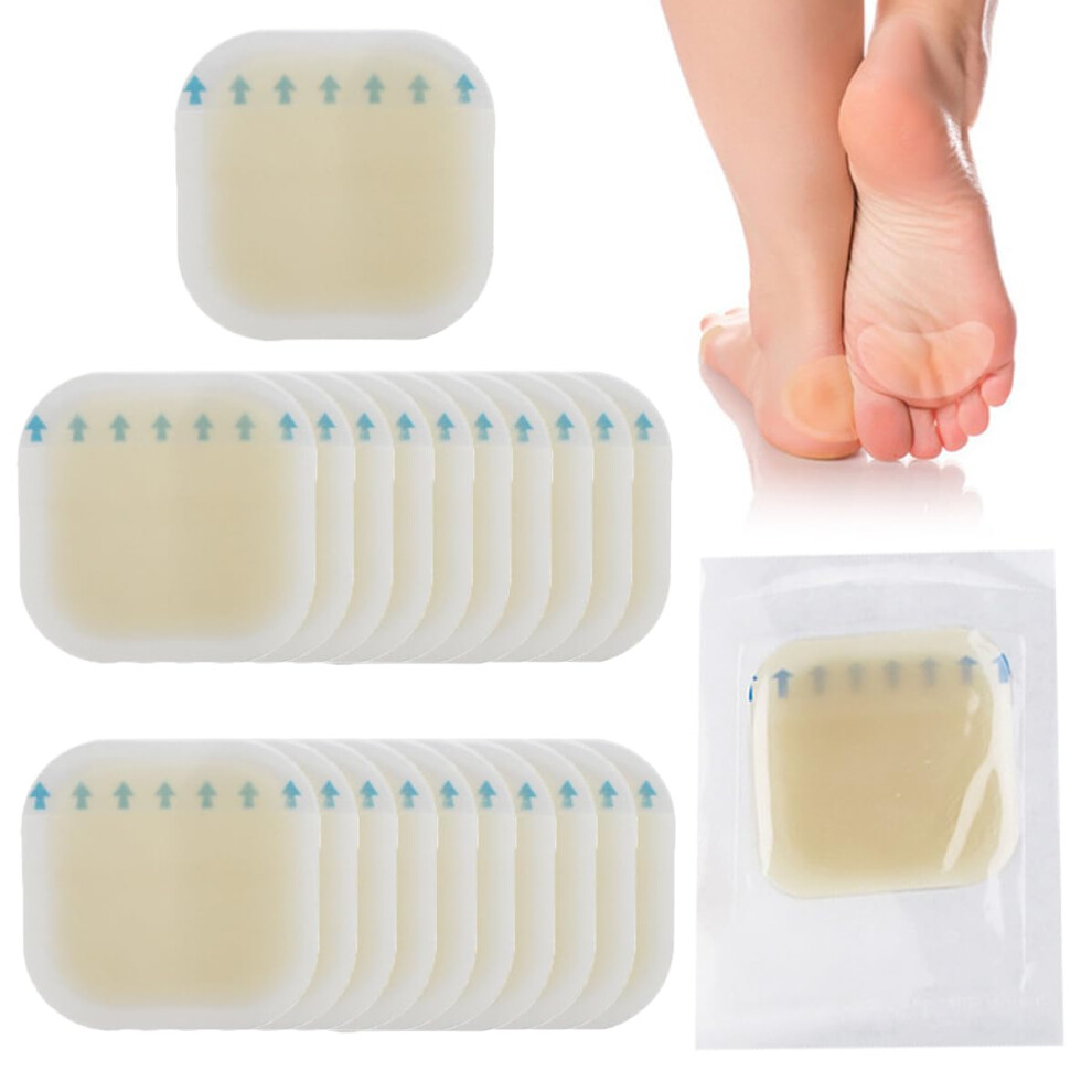 Xeieilmdiy 25 Pack Blister Plasters For Feet, Blister Bandages Invisible Hydrocolloid Blister Cushion Pads Gel Blister Guard Pads Waterproof For Heel, Toe, Guard