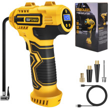 Skeufy Car Tyre Inflator Air Compressor, Portable Cordless Tyre Pump, 150psi Handheld Car Tyre Pump With LED Light, USB Rechargeable Battery, 3
