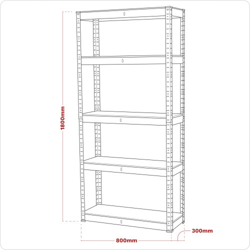 Sealey Sealey Ap6150 Racking Unit With 5 Shelves 150Kg Capacity Per Level 2
