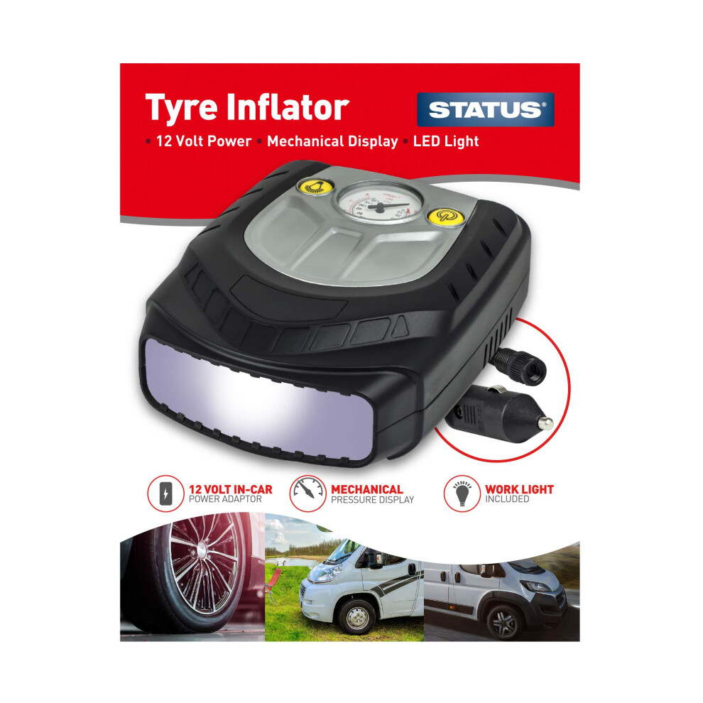 Status Tyre Inflator | 12V Car Tyre Inflator | Analogue Air Compressor | Sati1pkb
