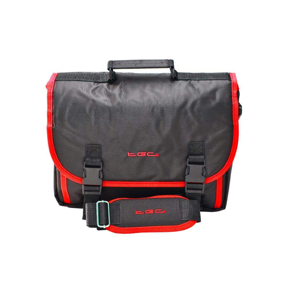 New Tgc ? Messenger Style Tgc Padded Carry Case Bag For The Audiovox Pvs6360 Kids 6.2-Inch Portable Dvd Player (Jet With Crimson Trims) Black/Red 5095200100402
