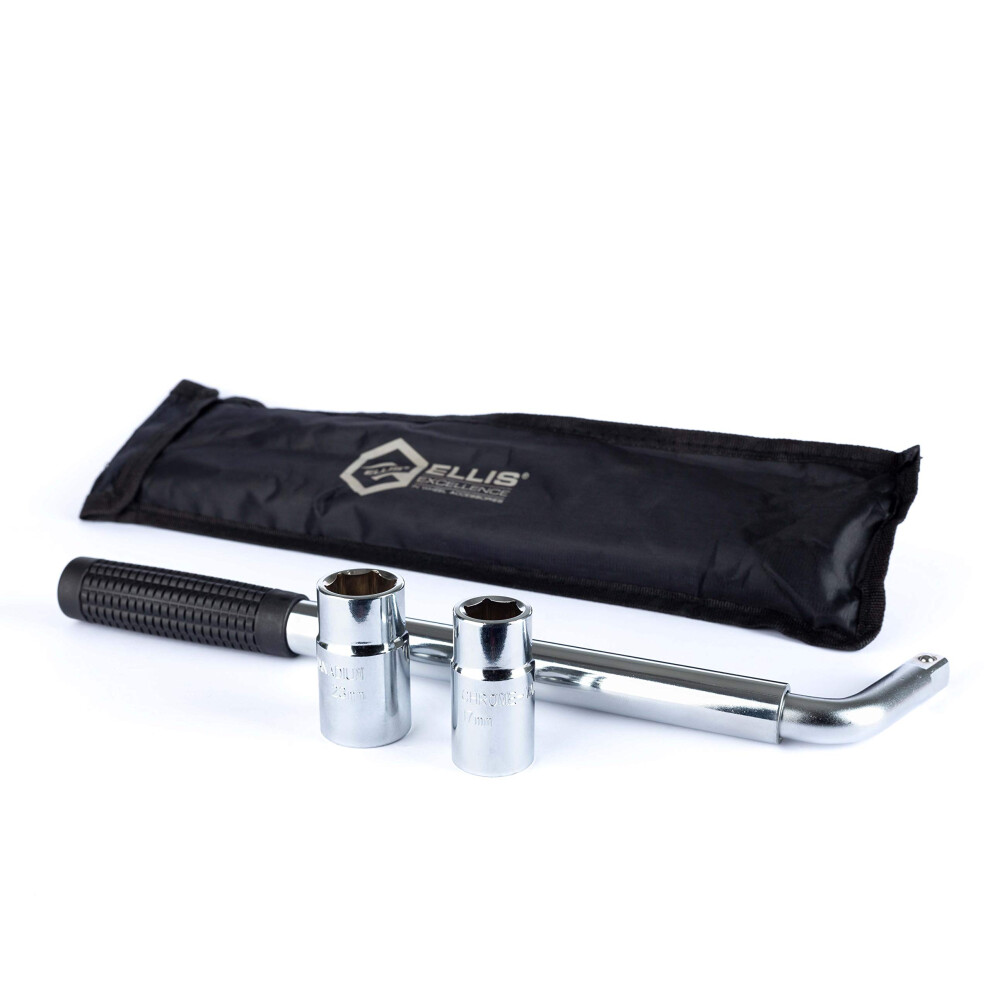 Ellis Excellence Travel Emergency Breakdown Multifitment (17Mm, 19Mm, 21Mm & 23Mm) Extending Telescopic Wheel Brace Wrench Including Long Lasting 5065003972001