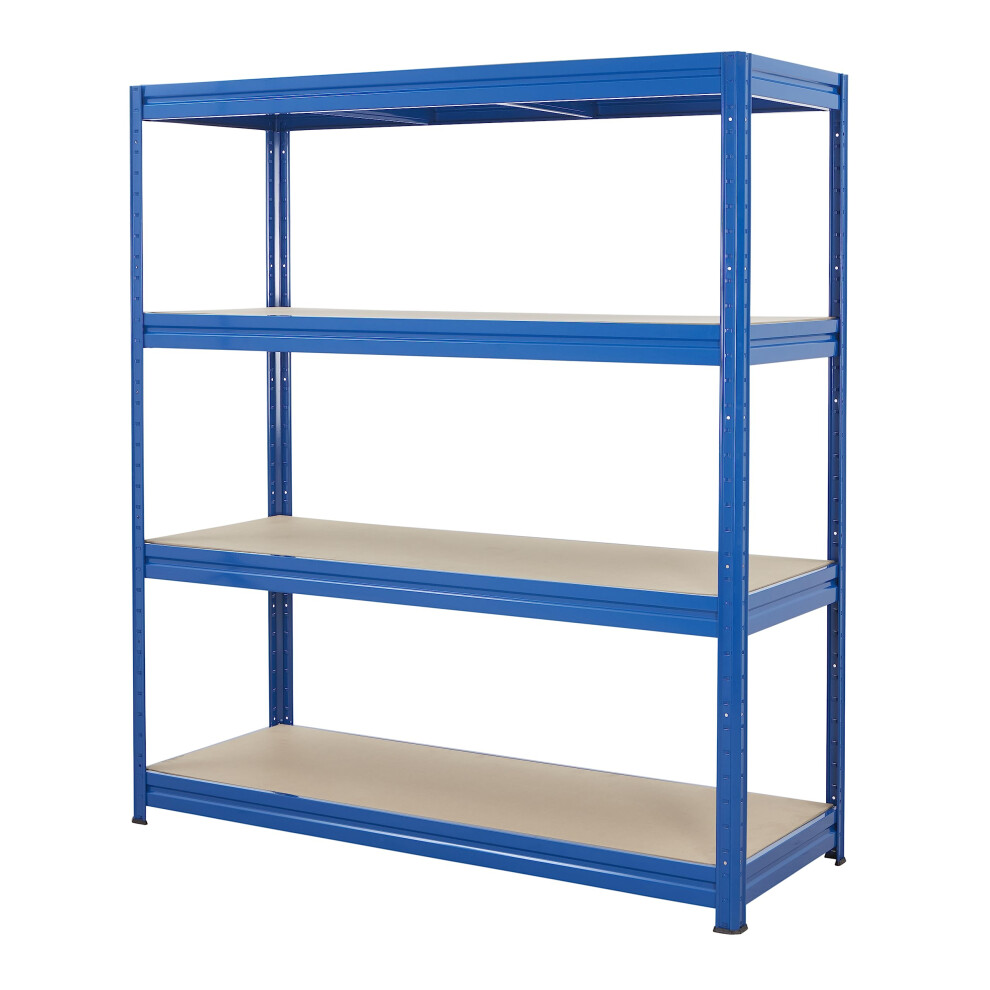 Bigdug Heavy Duty Garage Shelving Unit - 600Kg Per Shelf (2400Kg Per Bay) - 177X160x60 Cm - 4 Tier Storage Shelves - Blue - Shed Shelving 5060677381364