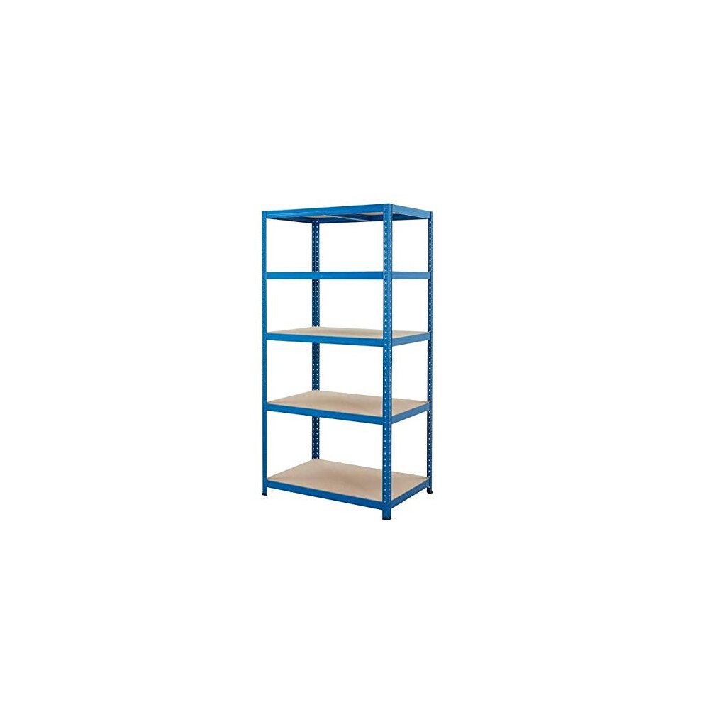 Bigdug Heavy Duty Garage Shelving Unit - 1780H X 900W X 600D Mm - 265Kg Udl Capacity Per Shelf - Blue Heavy Duty Shelving - 5 Tier Racking 5060677382712