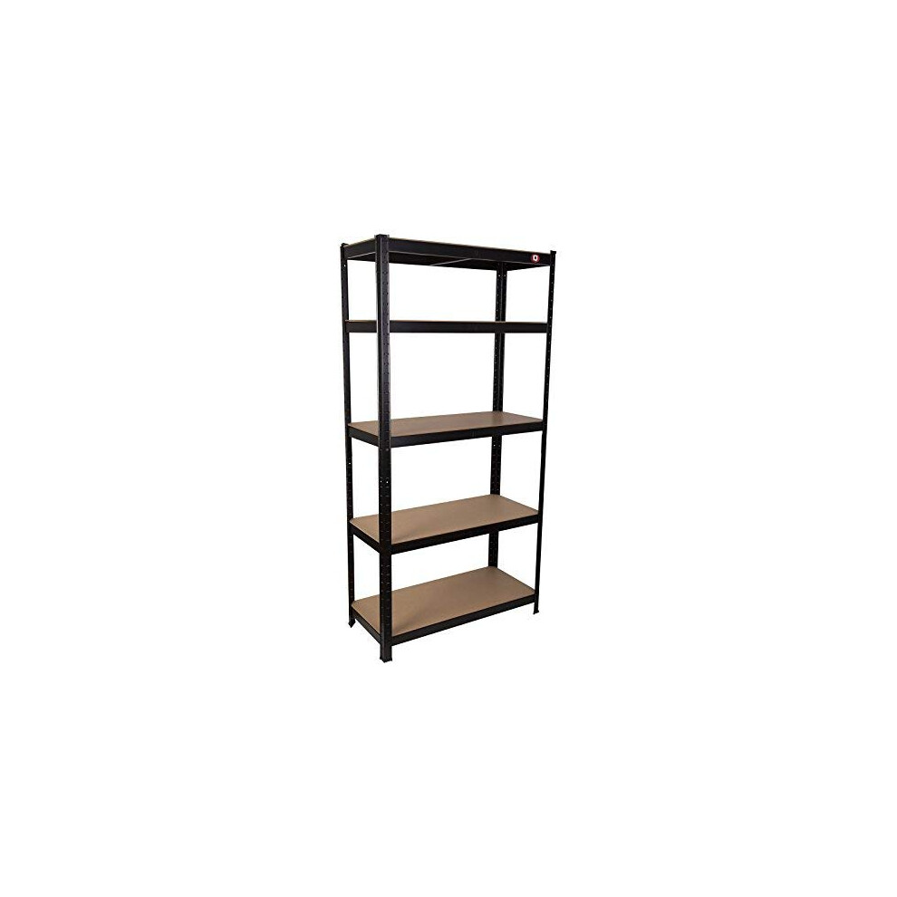 Qualtex Heavy Duty 5 Tier Black Boltless Garage Racking Shelving Unit Racking - 875Kg Capacity 5057726994958