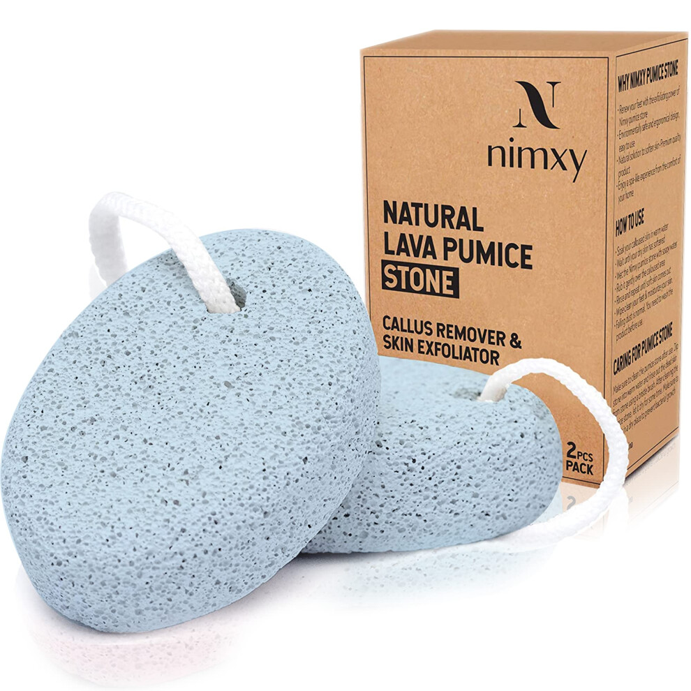 N Nimxy Nimxy Pumice Stone For Feet And Hands 2 Pcs ? Feet Hard Skin Remover ? Foot Scrubber For Dead Skin Removal ? Natural Foot File And Callus Remover For