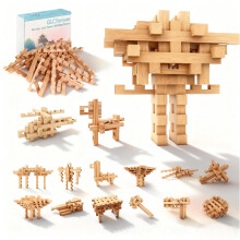 GLCforever 15 in 1 Blocchi di Legno STEM - 15+ Forme, Puzzle 3D, Giochi Educativi per Bambini e Scuola, Giocattoli Montessori