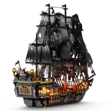 Brihappen Pirate Ship Building Set with LED Light, Black Pearl Ship Toy Building Set, Sailboat Model Home Decor, Easter Christmas Birthday Gift for