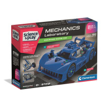 Clementoni Science&Play Mechanics Laboratory - Le Mans Racer Blue, STEM Building Set, For Kids 8+ Years, Made in Italy, 61572