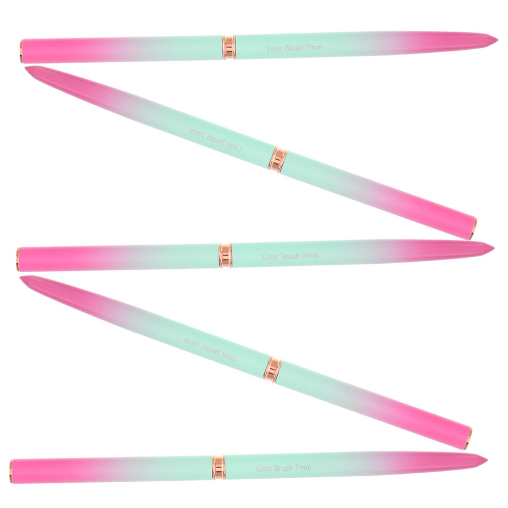5pcs Nail Art Brushes Set for Fine Detail Gel Polish Designs with Metallic Gradient Tips