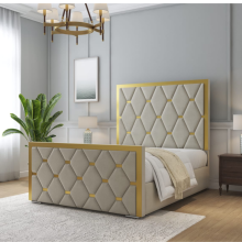 (White(with Mattress), 6ft Super King(No Gaslift)) Luxury Double Bed Frame Plush Velvet 54in Headboard with Mattress Gas Lift Storage