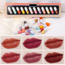 12 Colors Mini Lipstick Set, Long Lasting Waterproof Velvet Matte Finish, Travel Size Gift