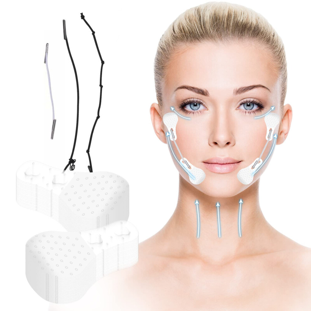 Face Lift Tape 60PCS Invisible V Line Lifting for Double Chin Wrinkles Sagging Skin Waterproof