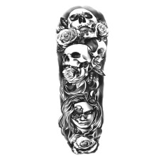6 Sheets Waterproof Full Arm Temporary Tattoos for Adults, Large Flower Lion Fake Tattoo Stickers