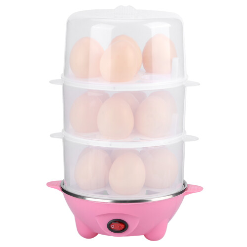Rapid Egg Cooker For Hard Boiled Eggs, Automatic Shut-Off Egg Boiler With Double Layer Multi Functional Electric Egg Maker Includes Measuring Cup, 1