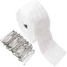 Guiding Threads Pleating Tape for DIY Curtains, UV Resistant with Curtain Accessory Features, White 100% Polyester Gathering Heading Tape for Pencil