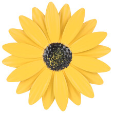 Eease Metal Daisy Wall Decoration Yellow Outdoor Art